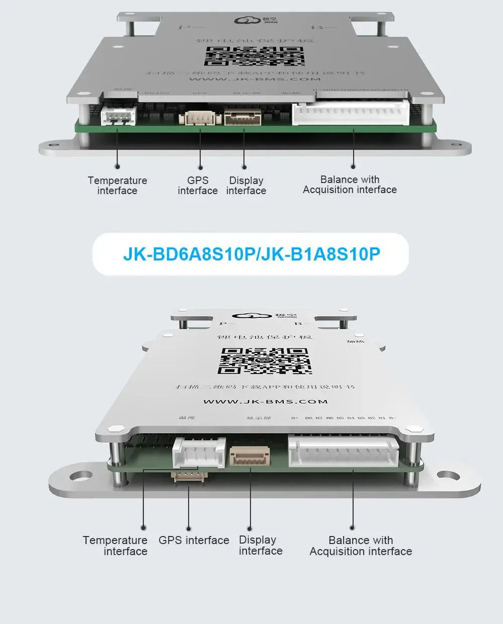 Smart BMS BD6A8S10P 4S 5S 6S 7S 8S 12V 24V Battery With 0.6A Active Balance BMS LiFePO4 Li-ion LTO Battery Storage Bluetooth BMS