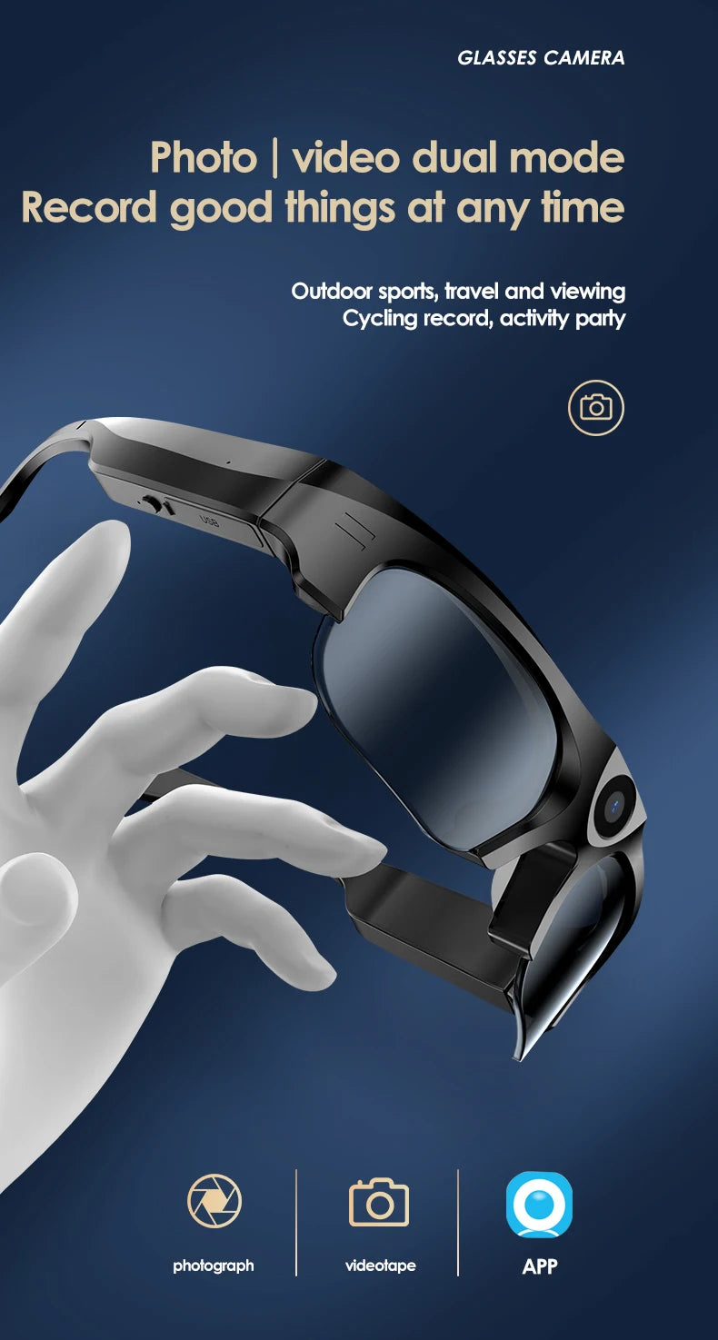 Smart 4K glasses, WiFi sunglasses camera, smart home secret camera, mini camera for shooting and recording videos