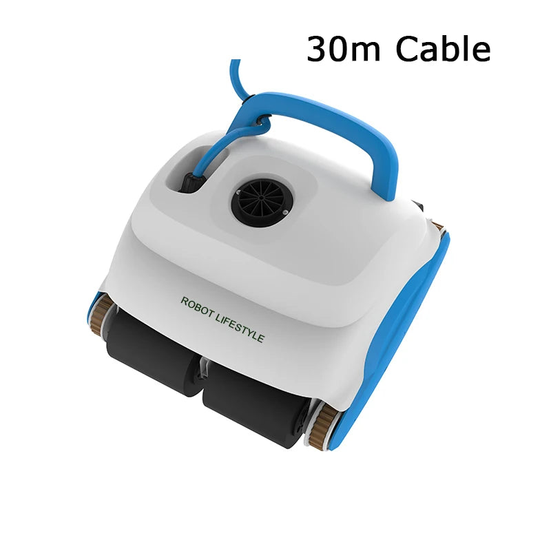 New Robot Swimming Pool Cleaner With 30m Cable Wall Climbing Function Remote Control High Efficiency for Indoor Outdoor Big Pool