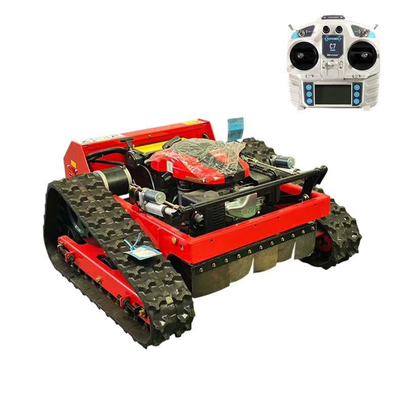 Customized High-Quality Remote-Controlled Crawler Lawn Mower Robot for Home & Farm Use, Smart Garden Mower with Durable Tracks