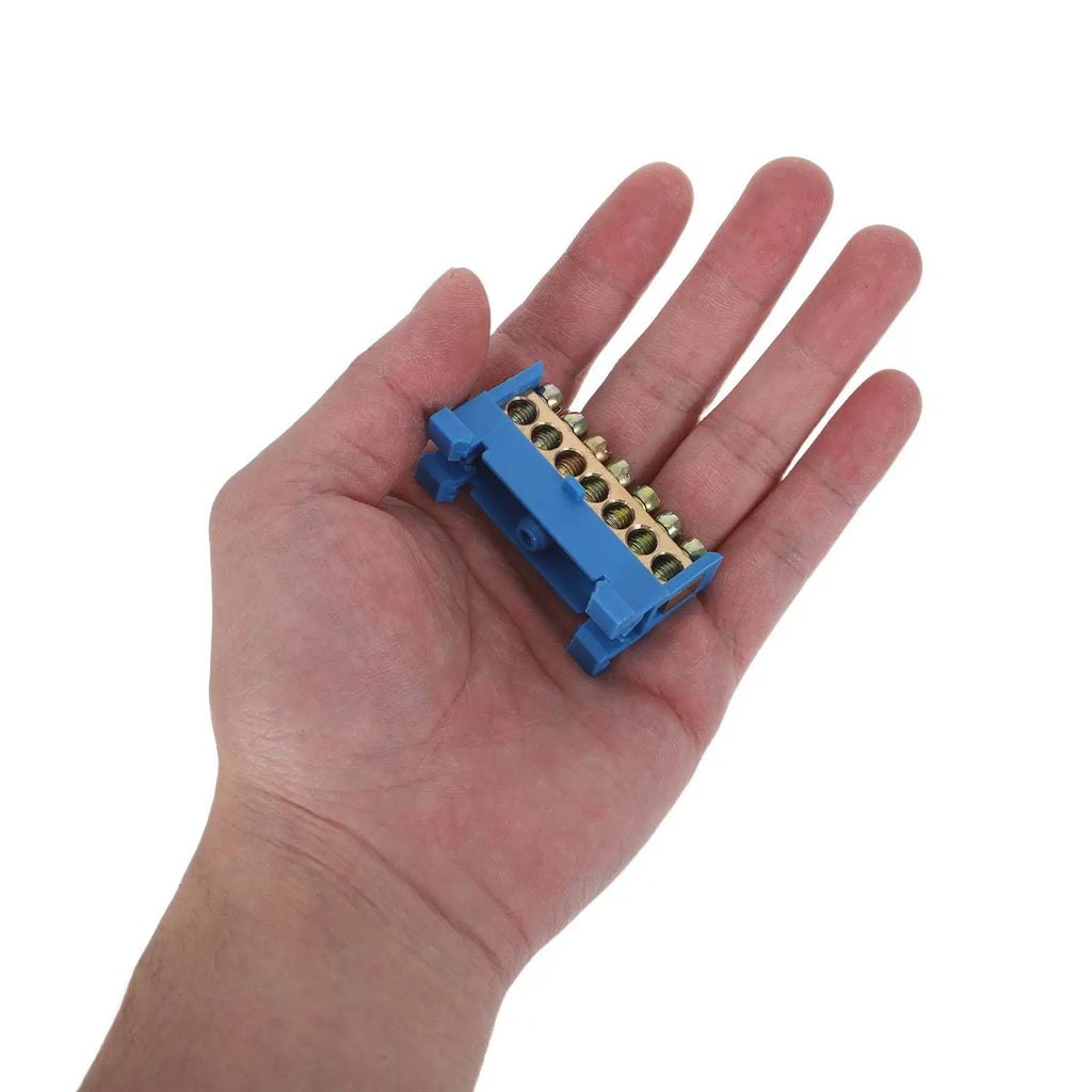 Terminal Block Terminal Bus Bar 7 Positions Screw Grounding Strip Block Din Rail Type Bottom Seat Electrical Terminal Strip