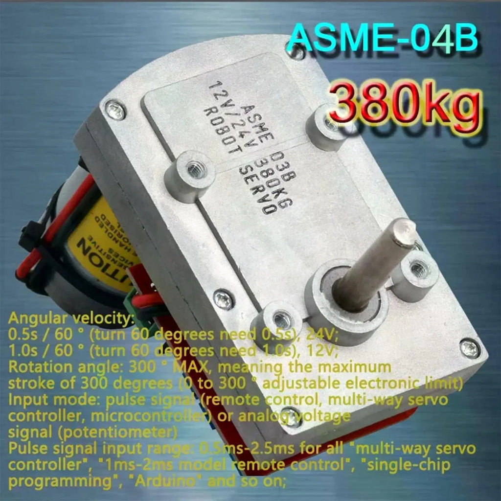 ASME-05B High-Power High-Torque Servo Motor  (ASME-04B Upgraded)  380Kg.cm DC 12-24V Large Robotic Manipulator For RC Robot