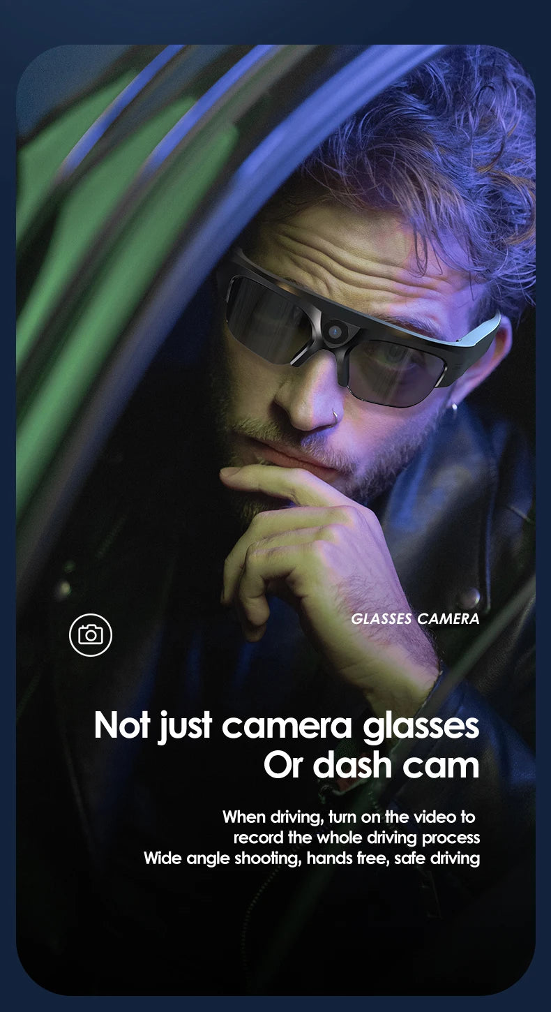 Smart 4K glasses, WiFi sunglasses camera, smart home secret camera, mini camera for shooting and recording videos