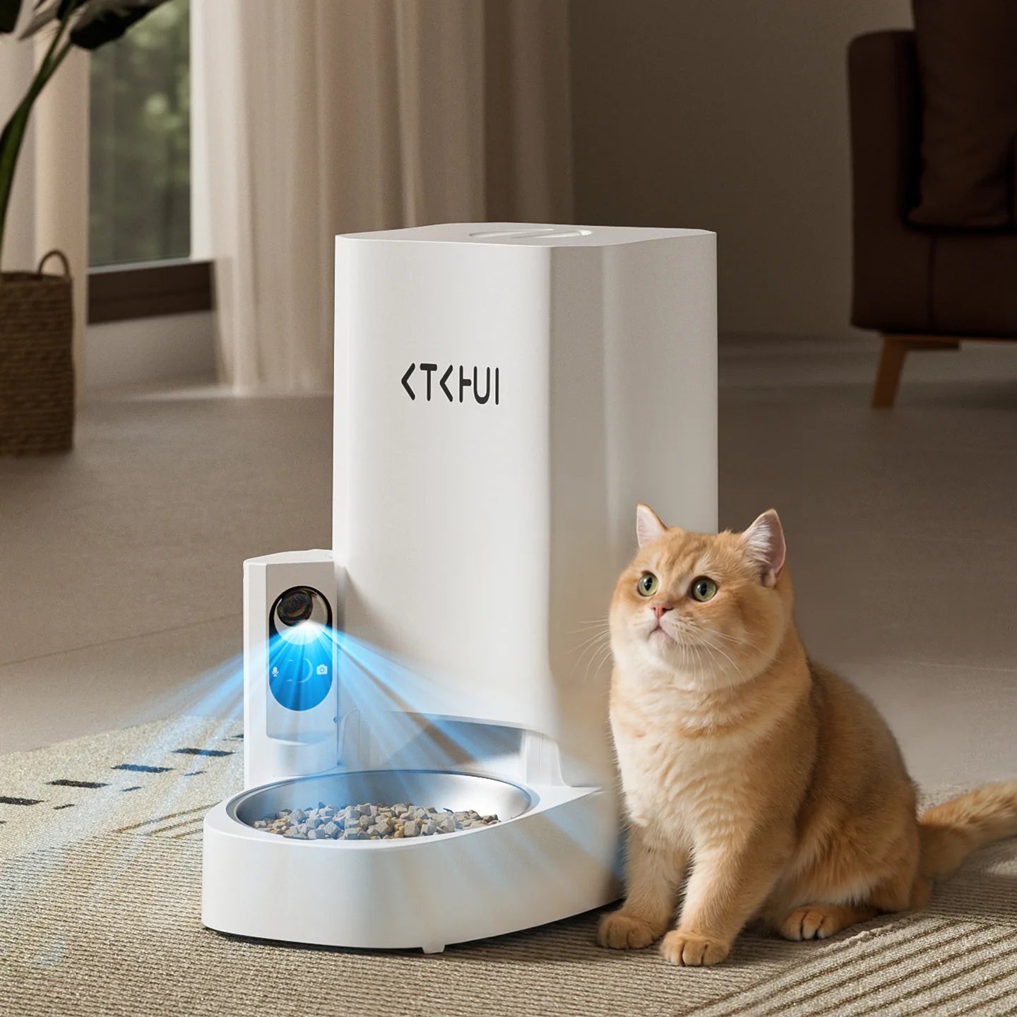 New Smart XL Capacity Pet Feeder with Wide-Angle Camera, Timed Portion Control for Cats & Dogs, APP Controlled Dispenser