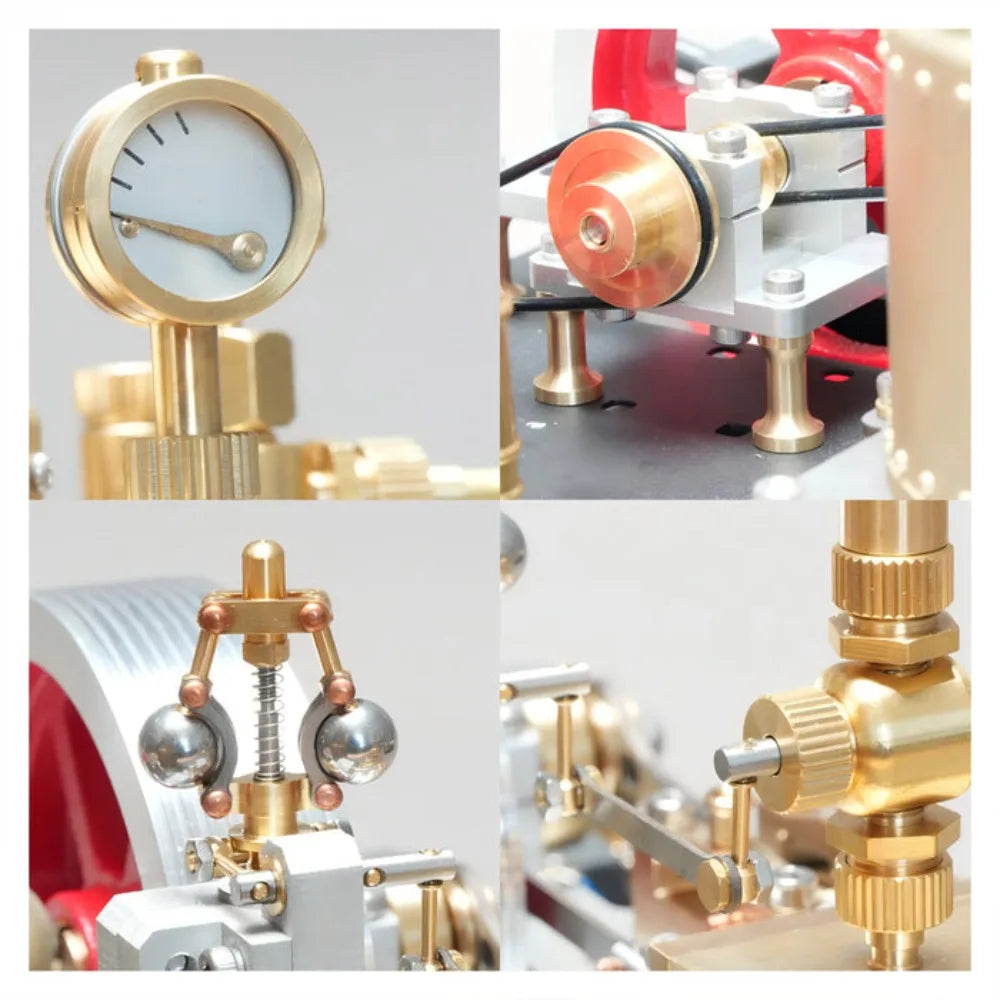 Stationary Mill Steam Engine Model Kit Startable CNC Processing SE-03 Steam Engine Model with Boiler Generator Light Stand