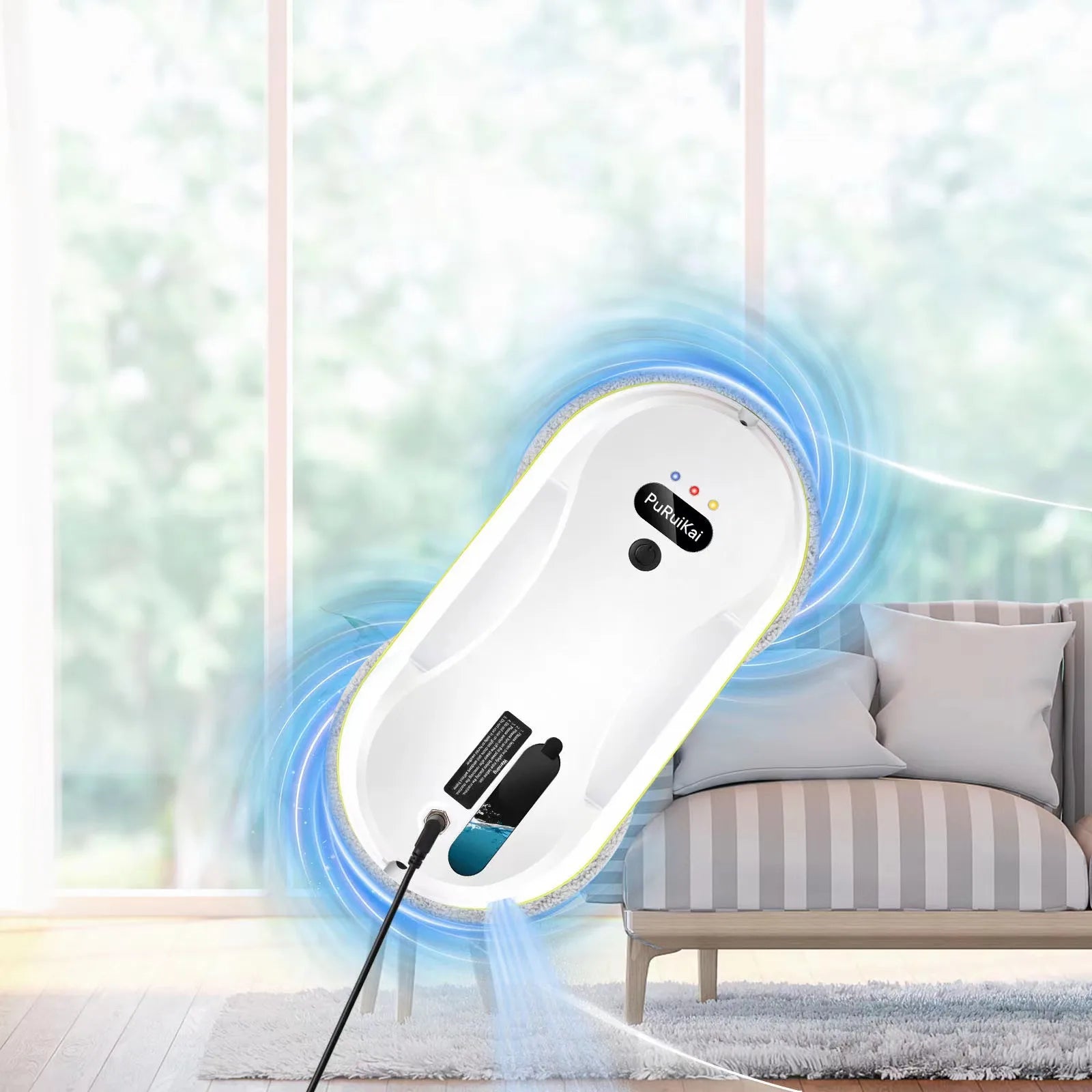 Clean Robot Auto-Spray Window Cleaning Robot Electric Glass Cleaner with Remote Control 360° Safety Rope & Suction High-Rise