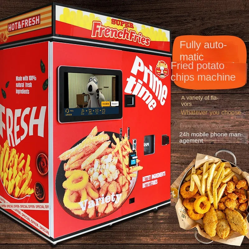 Automatic Intelligent Commercial Unmanned Self-Service French Fries Fried Chicken Vending Machine CNC Services Included