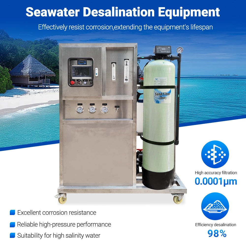 500lphro Seawater Reverse Osmosis Desalination Water Treatment Plant System for Drinking Water