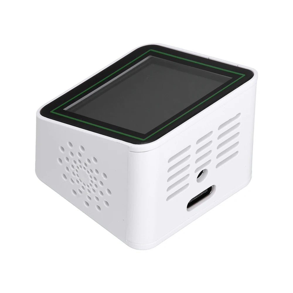 Smart Wifi Weather Station Display Weather Temperature Humidity Time Alarm Clock Desktop Electronic Clock Type-C Min Clock DC 5V
