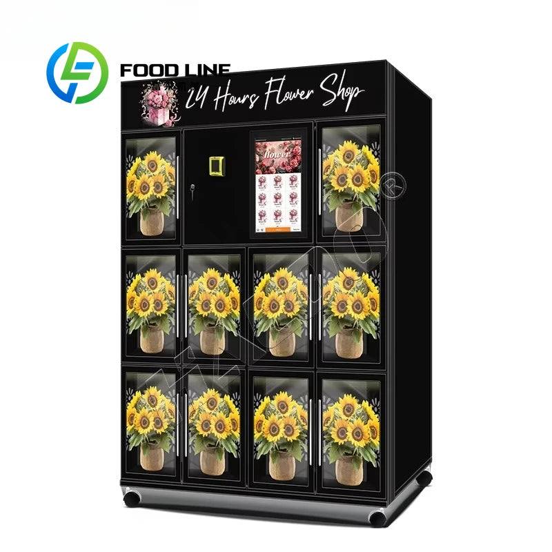 Automated Smart Flower Kiosk with Temperature Control Flower-Shaped Fresh Flowers Dispenser for Commercial Locations