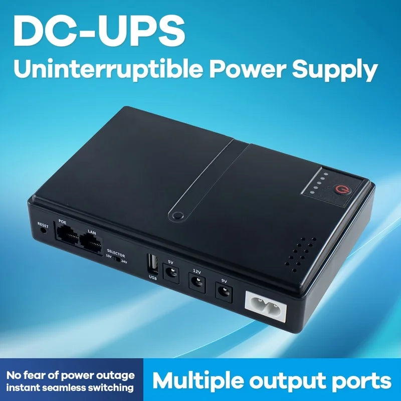 Battery Free 5V/9V/12V mini DC UPS Uninterruptible Power Supply, Suitable for Backup Power Supply of Routers/Modems/Security Cam