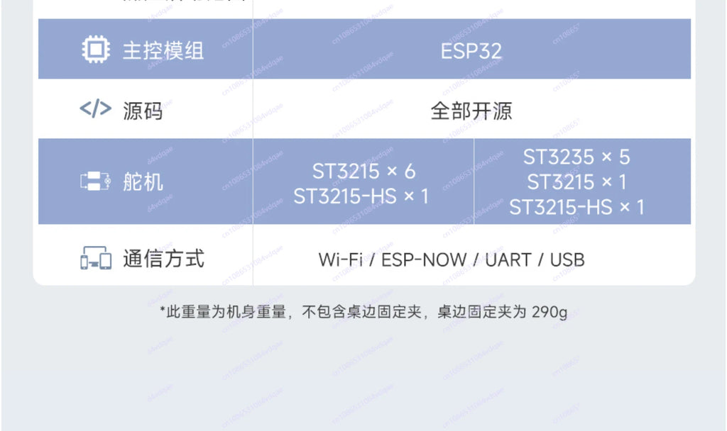 5 + 1 degree of freedom high torque bus rudder robotic arm ESP-NOW wireless control ROS2 programming education