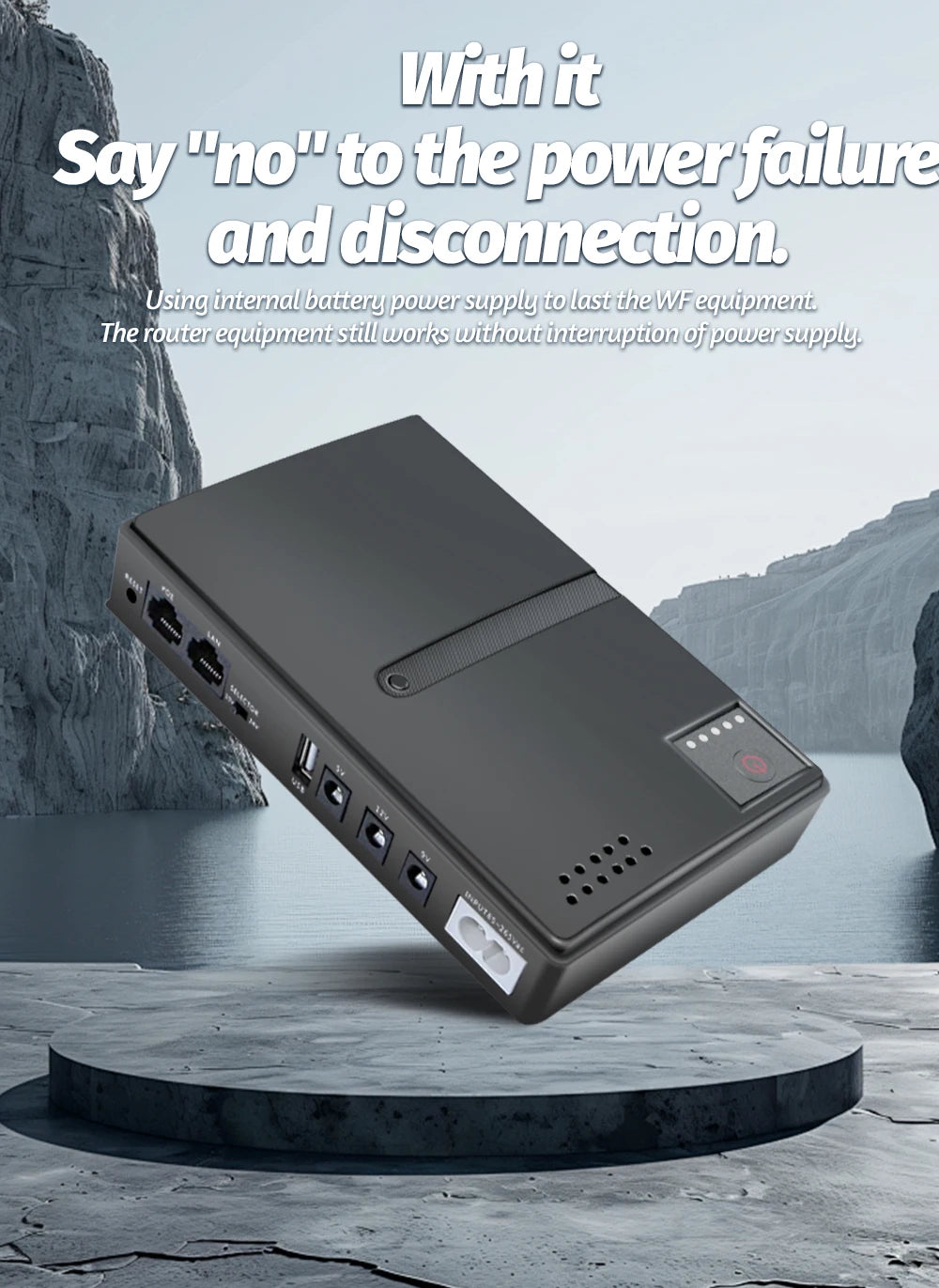 DC UPS Uninterruptible Power Supply No Battery 5V 9V 12V POE Backup Power EU Plug For Router Modem Camera ONU CCTV