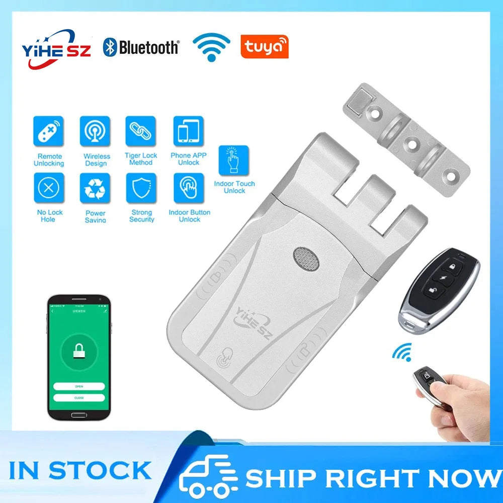 YiHESZ Tuya Smart Door Lock Digital Electronic Remote Control Security Protection Support Smart Home Invisible Induction Lock
