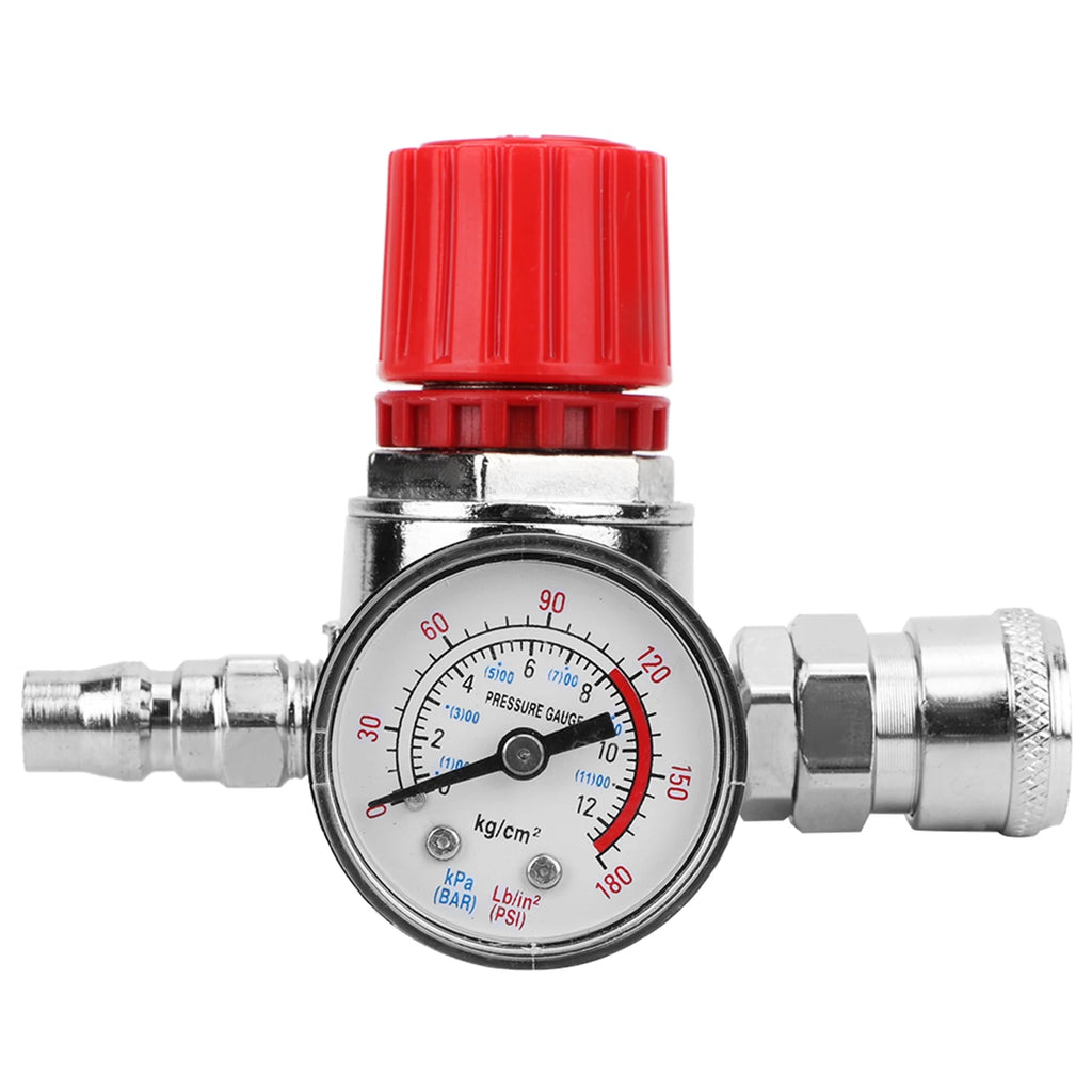 Pressure Control, Pressure Regulator Switch Control Valve Gauge with Male/Female Connector for Air Compressor