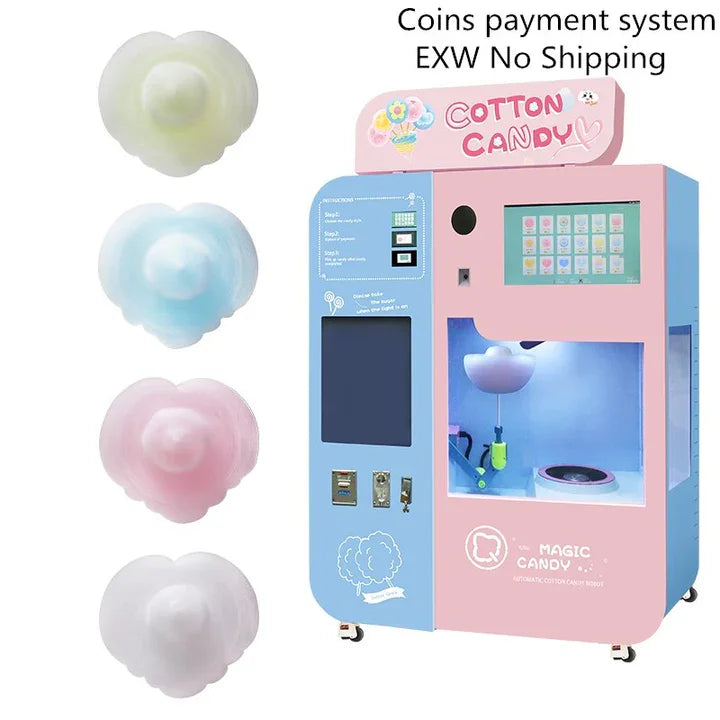 Customized Automated Cotton Candy Vendor Machine Smart App Control Modern Mall Commercial High Capacity Hot Sale 2025