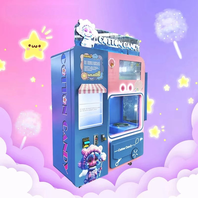 Customized Automated Cotton Candy Vendor Machine Smart App Control Modern Mall Commercial High Capacity Hot Sale 2025