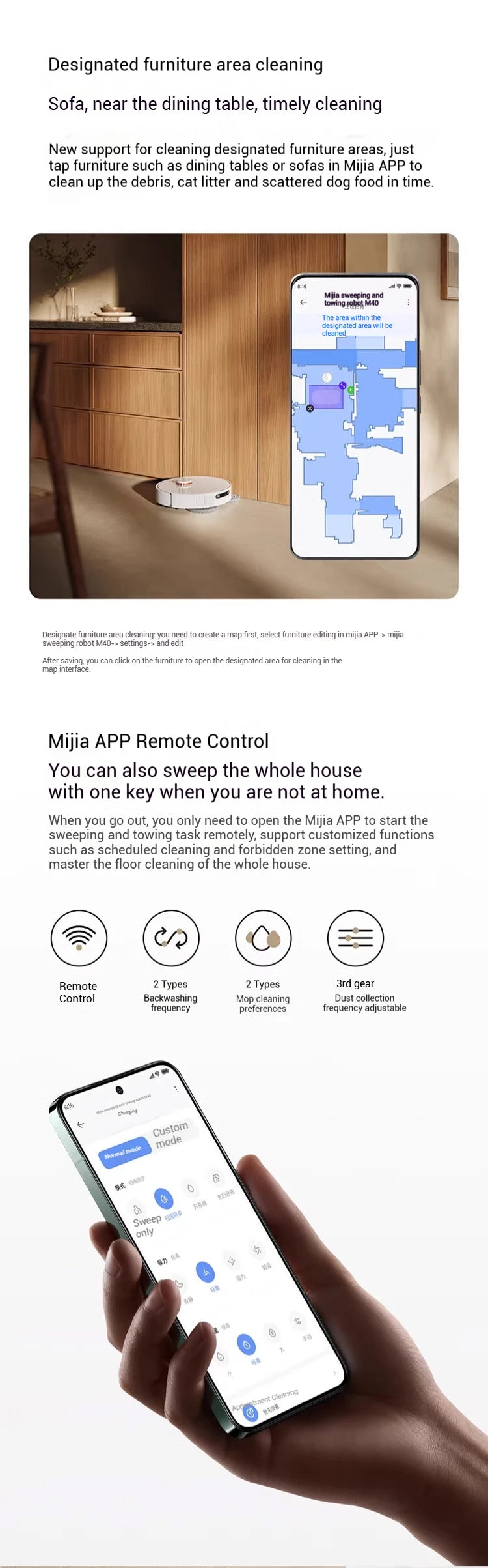 XIAOMI MIJIA M40 Robot Vacuum Cleaner,High-Precision Obstacle Avoidance,12Kpa Suction,Intelligent Mop Lift,LDS laser navigation