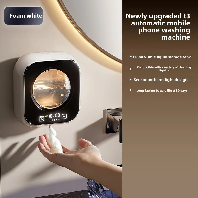 Smart Automatic Foaming Soap Dispenser - USB Wall Mount Touchless Rechargeable LED Screen Display Large Capacity Adjustable Foam