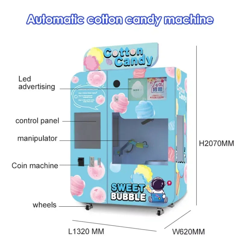 Commercial Cotton Candy Vending Machine Robot Fast Cotton Candy Machine Semi Automatic Forming Cotton Candy Making Machine