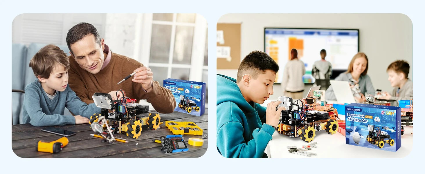 ACEBOTT AI Robot Car Kit with Real-Time Object Detection and Tracking for Arduino Smart Robotics Programming Kit