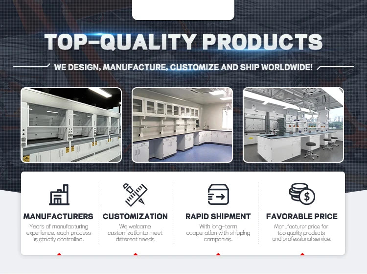 Modern Industrial Steel Laboratory Ventilation Hood Corrosion-Resistant Ducted Fume Chamber Hospital Biology Factory University