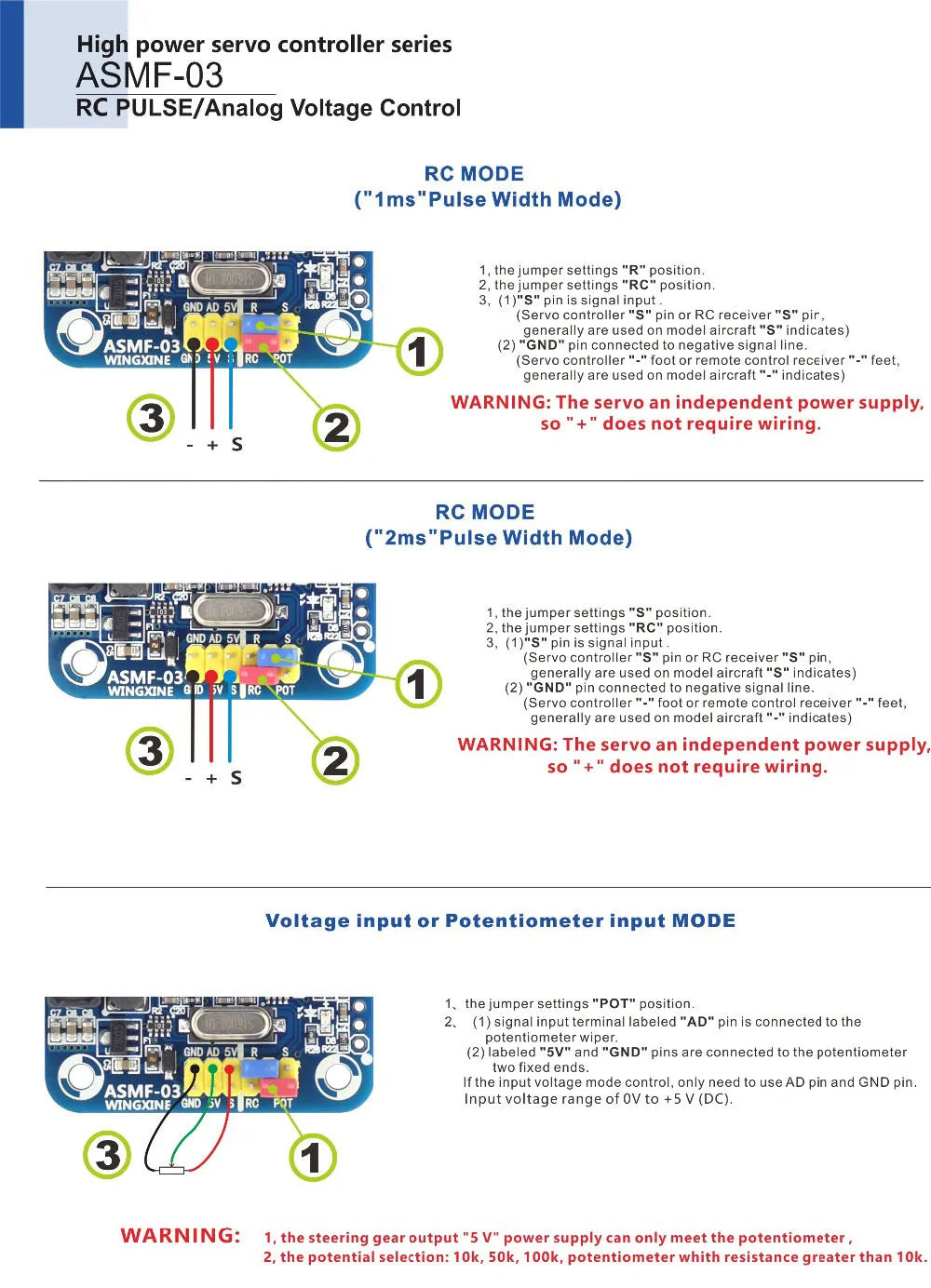 ASMF-04 (ASMF-03 Upgraded Version) Single Channel High Torque 500Nm Controller for Robot High-torque Control DIY Servo