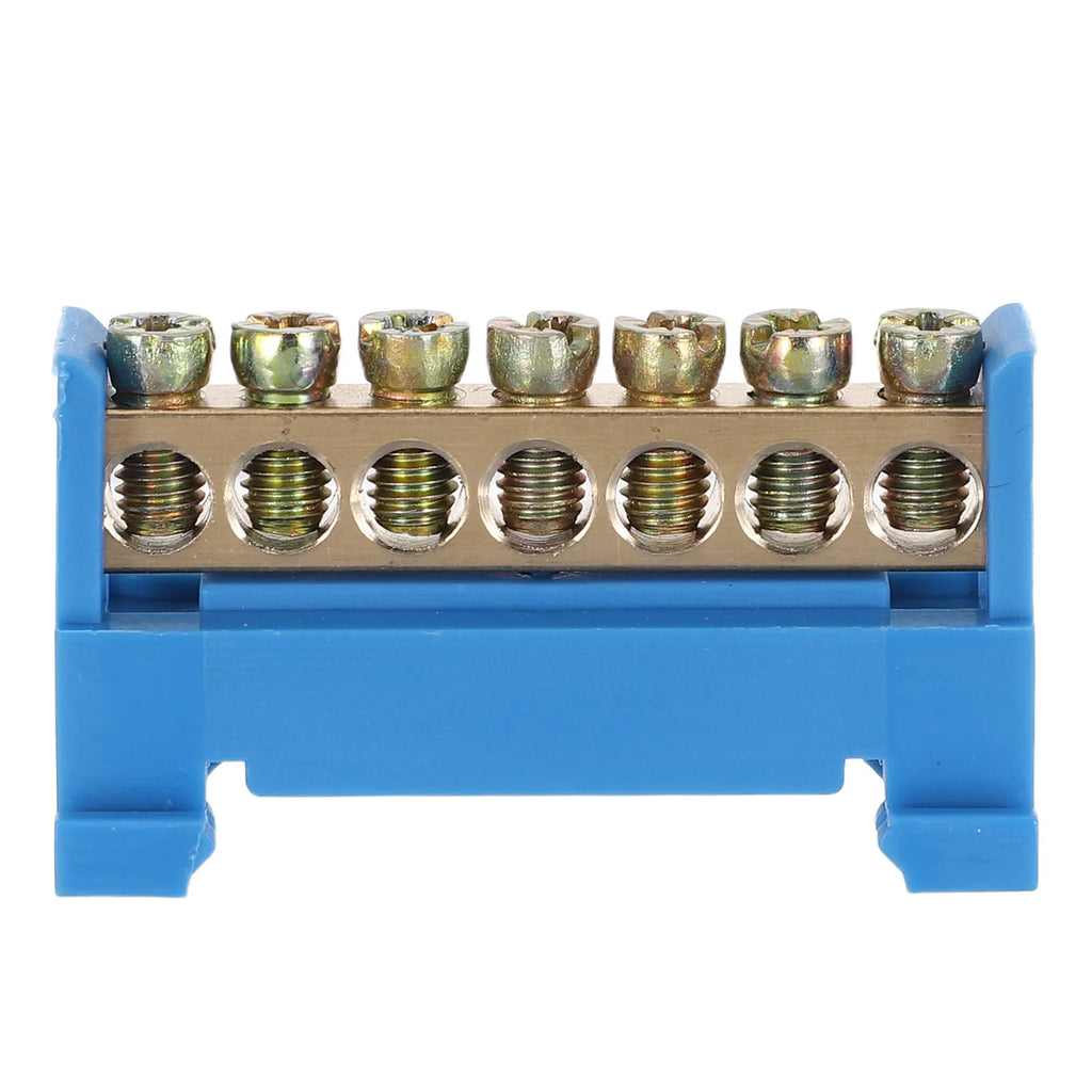 Terminal Block Terminal Bus Bar 7 Positions Screw Grounding Strip Block Din Rail Type Bottom Seat Electrical Terminal Strip
