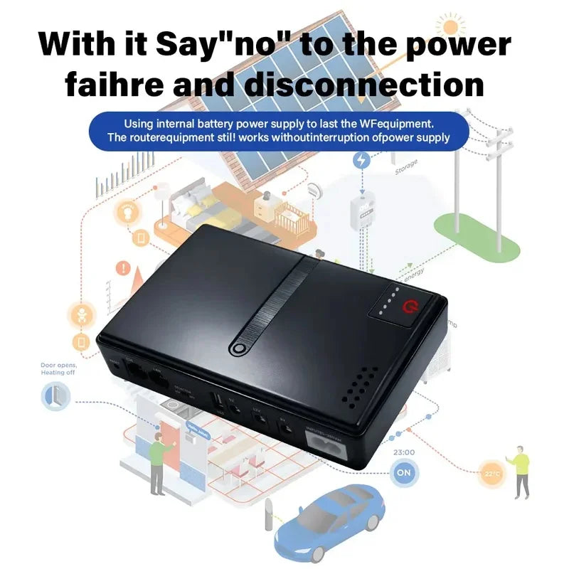 Battery Free 5V/9V/12V mini DC UPS Uninterruptible Power Supply, Suitable for Backup Power Supply of Routers/Modems/Security Cam