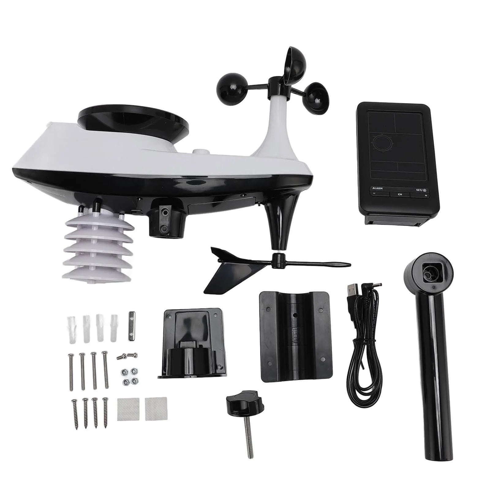 Smart Weather Station with App Auto Timer and Perpetual Calendar for Temperature Humidity Wind Speed Rainfall UV TVOC Monitoring