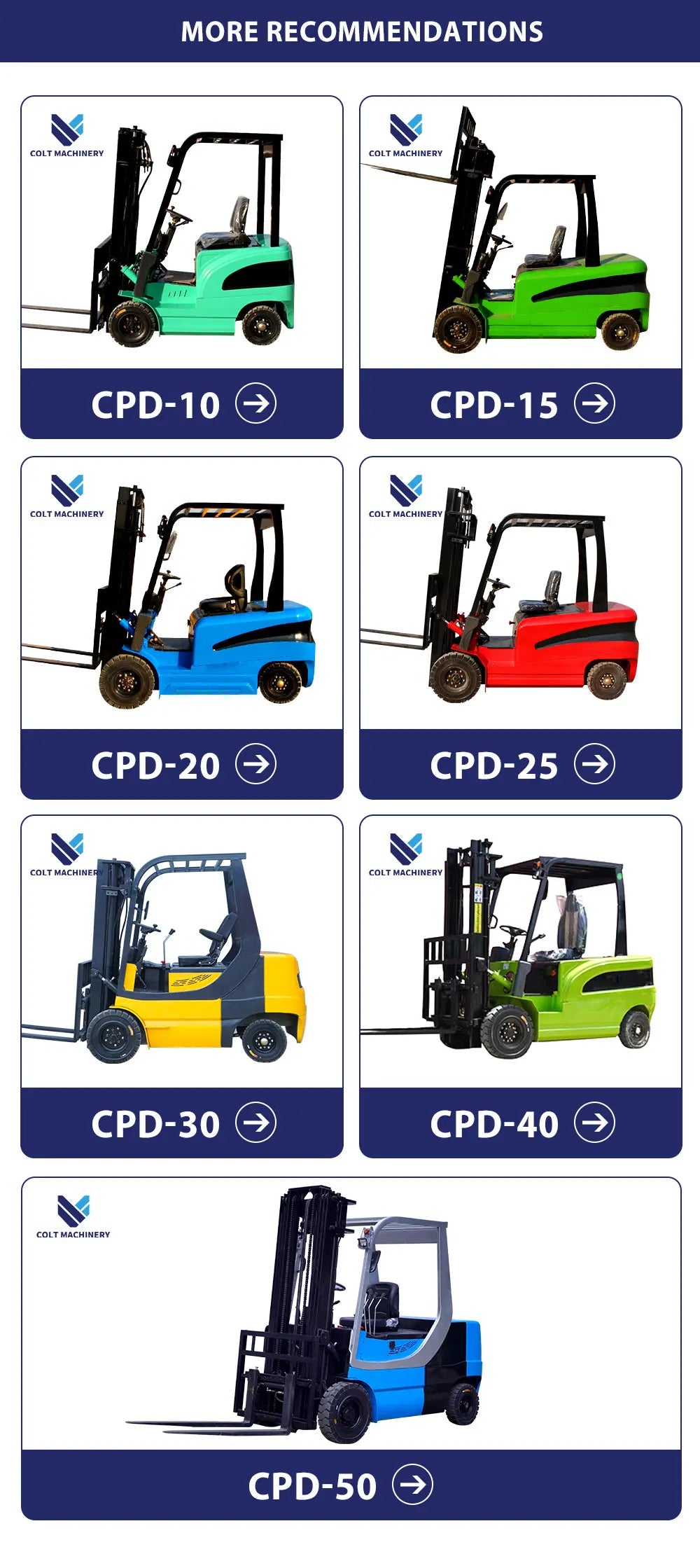 Industrial Electric Forklift 1.5 Ton 3m Lift Height All Terrain Forklift for Warehouse Material Handling Lifting Equipment