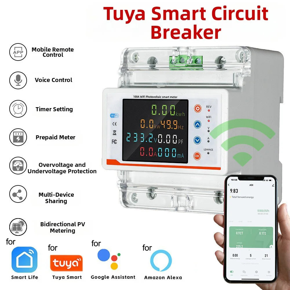 Smart WiFi Circuit Breaker: Color Screen, Remote Control & Comprehensive For Home Improvement  Test Measurement Tool Accessory