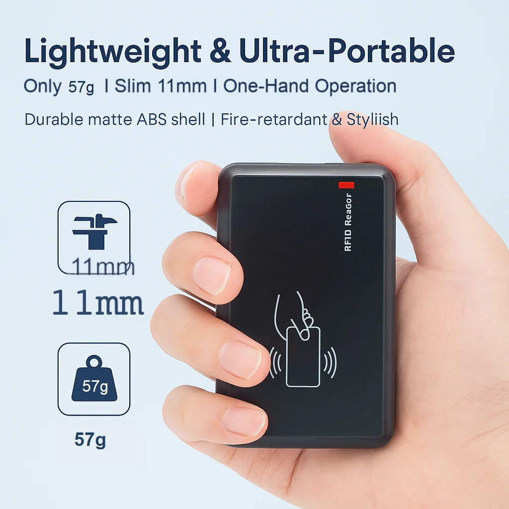 UHF RFID Reader Writer 860-960MHz Plug&Play USB Scanner for Android/iOS - Portable RFID Inventory Scanner with 5m Re