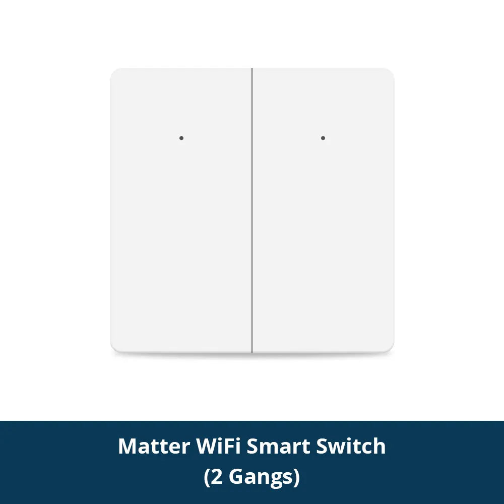 Zemismart Matter WiFi EU 1 2 3 Gangs Smart Wall Light Switch Neutral Required with Big Button SmartThings App Homekit Control