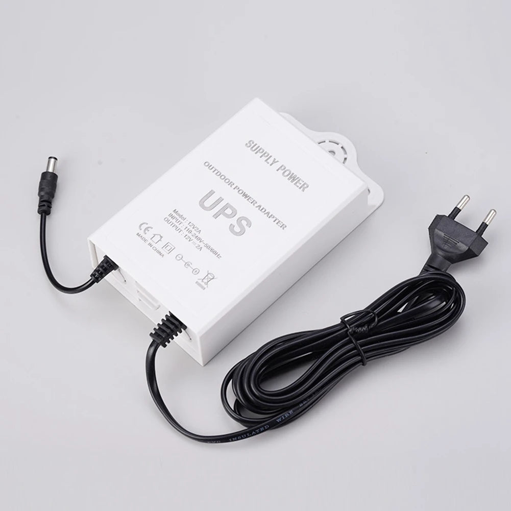 12V-2A Uninterruptible Power Supply for WiFi, Router, Modem, Security Camera Mini UPS Battery Backup Protector EU Plug