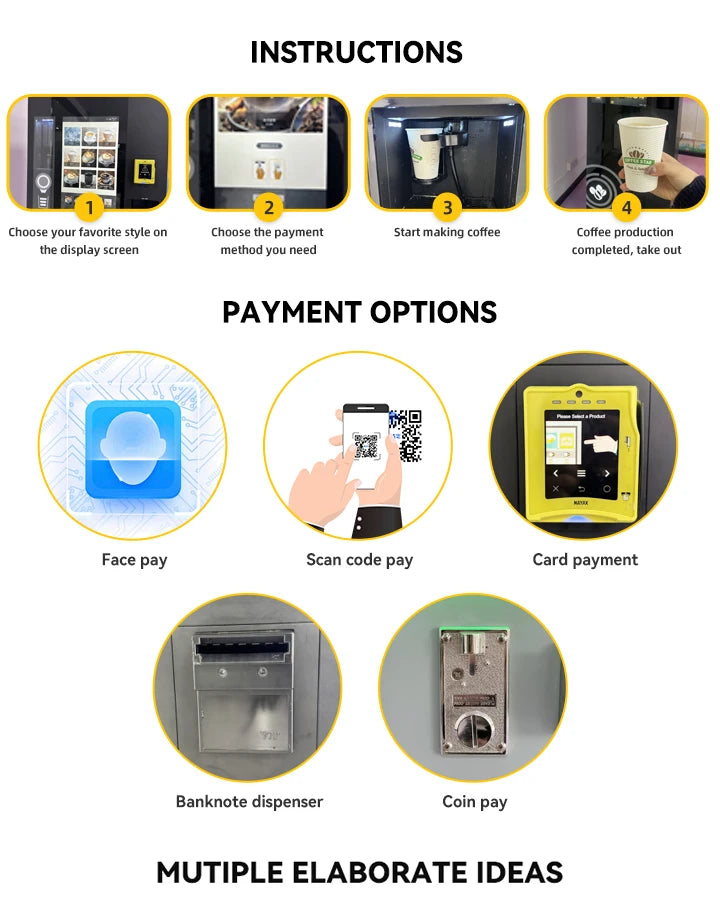 Customized Smart Coffee Robot Making Machine Commercial Automatic Brewer with Touch Screen And SDK for Business Use