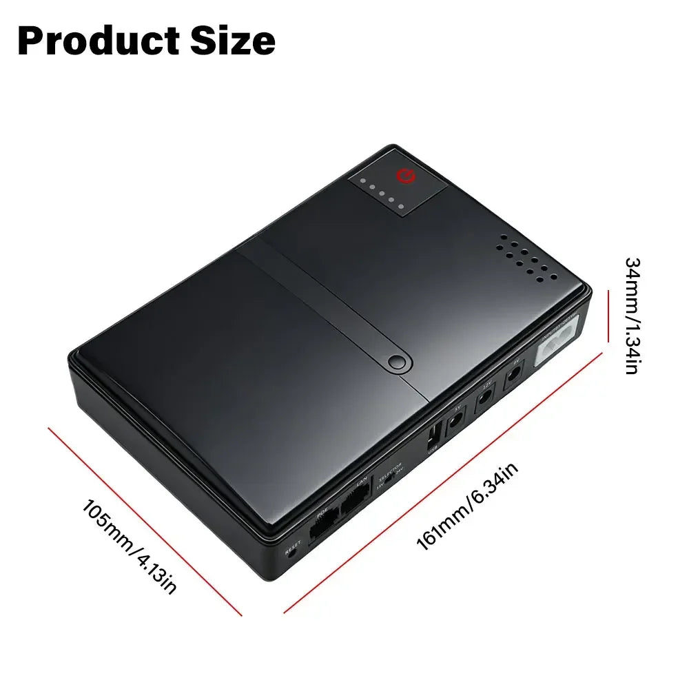 Battery Free 5V/9V/12V mini DC UPS Uninterruptible Power Supply, Suitable for Backup Power Supply of Routers/Modems/Security Cam