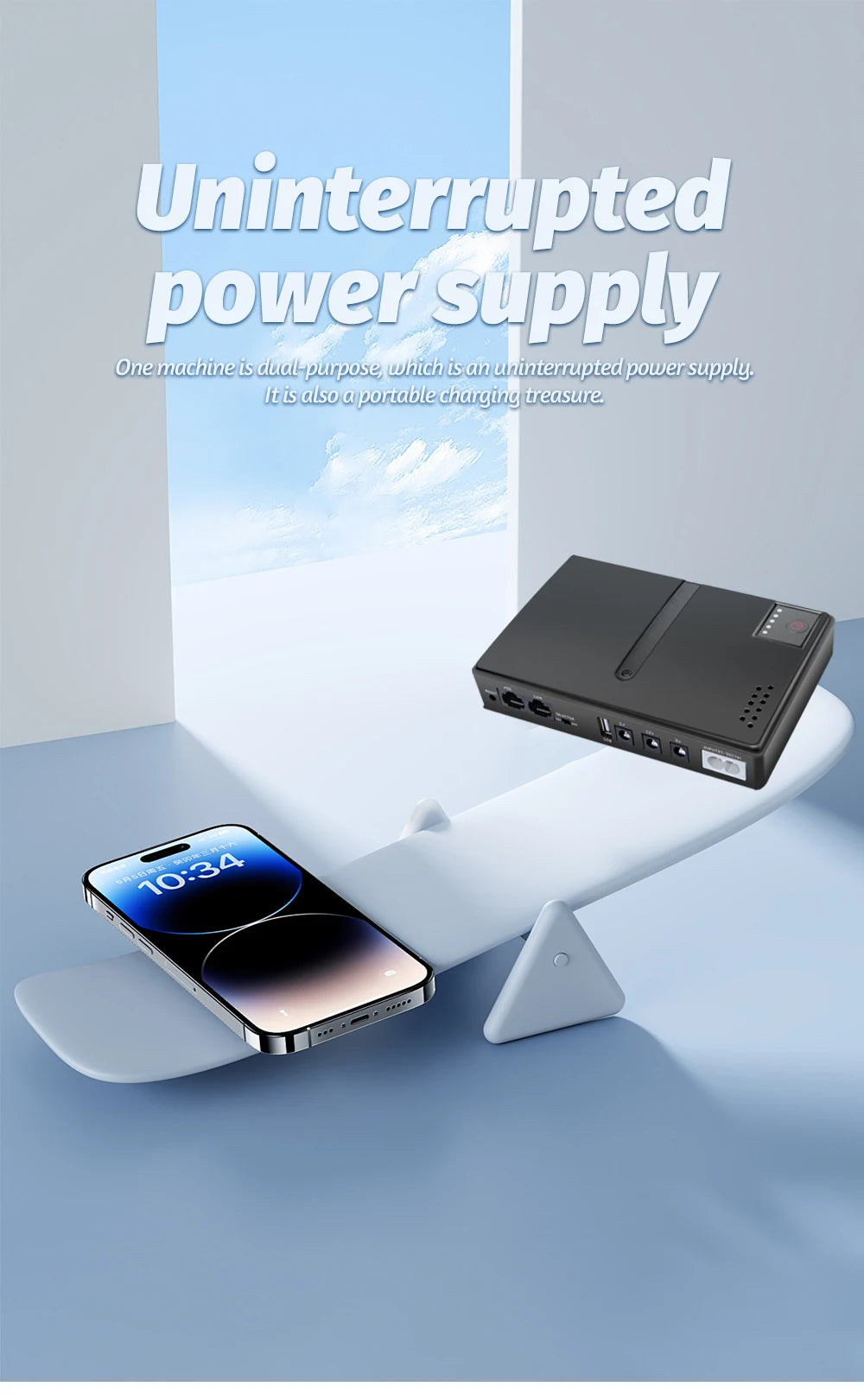 DC UPS Uninterruptible Power Supply No Battery 5V 9V 12V POE Backup Power EU Plug For Router Modem Camera ONU CCTV
