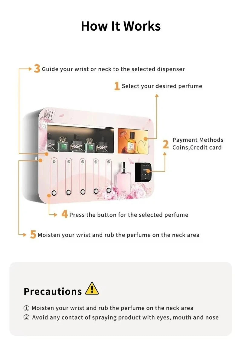 High Efficiency Customized Commercial Street Freestanding Perfume Spraying Fully Automatic Vending Machine
