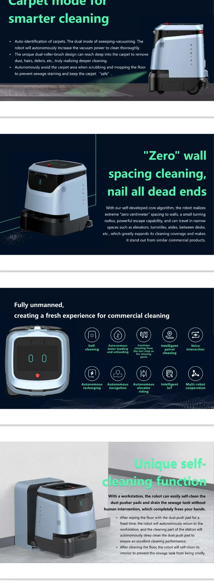 Smart Intelligent Dust Pushing Floor Automatic Self Cleaning Vacuum Commercial Clean Robot