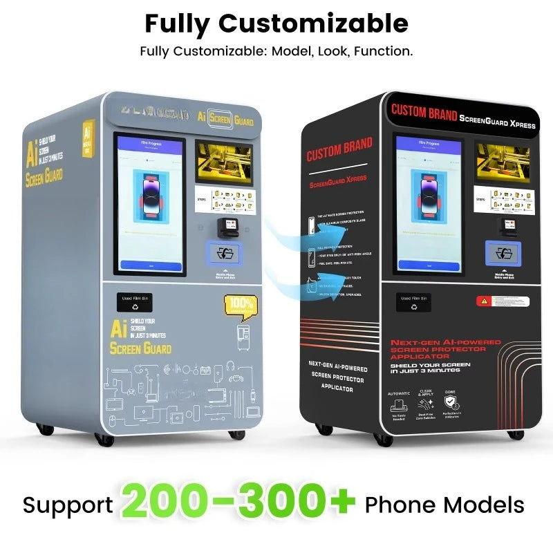 Fully Automatic Customized Mobile Phone Tempered Glass Film Vending Machine Commercial Credit Card Application High Efficiency