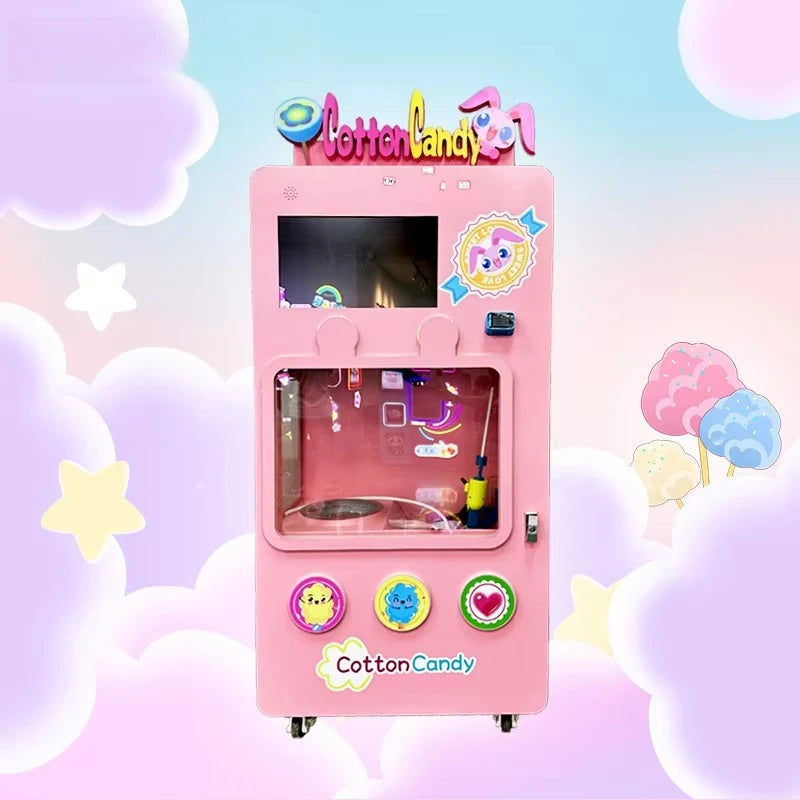 Customized Automated Cotton Candy Vendor Machine Smart App Control Modern Mall Commercial High Capacity Hot Sale 2025