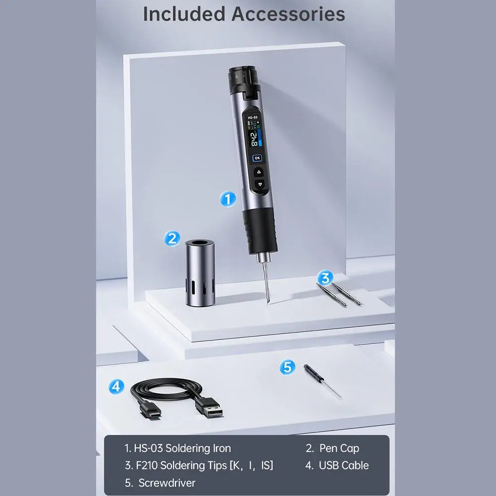 For FNIRSI HS-03 Wireless Electronic Maintenance Pen  Smart Thermal Tool With Auto Sleep Rechargeable TypeC Interfac