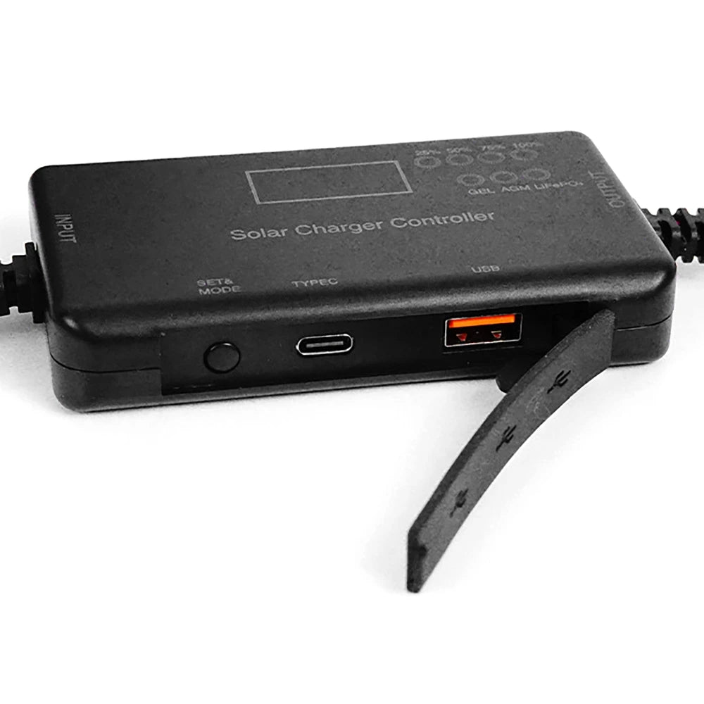MPPT Solar Photovoltaic Controller 10A 12V MPPT Solar Charge Controller with Type-C Input & USB Output For AGM, Lifepo Battery