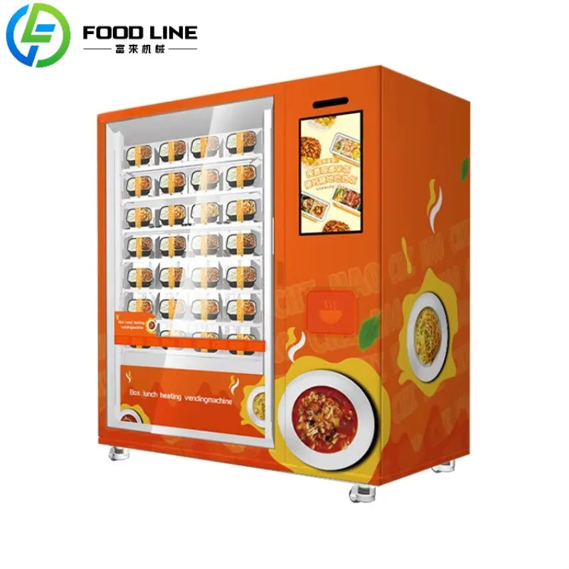 Commercial Hot Food Vending Machine Fully Automatic For Business High Capacity Hot Meal Automat With Cloud Management System