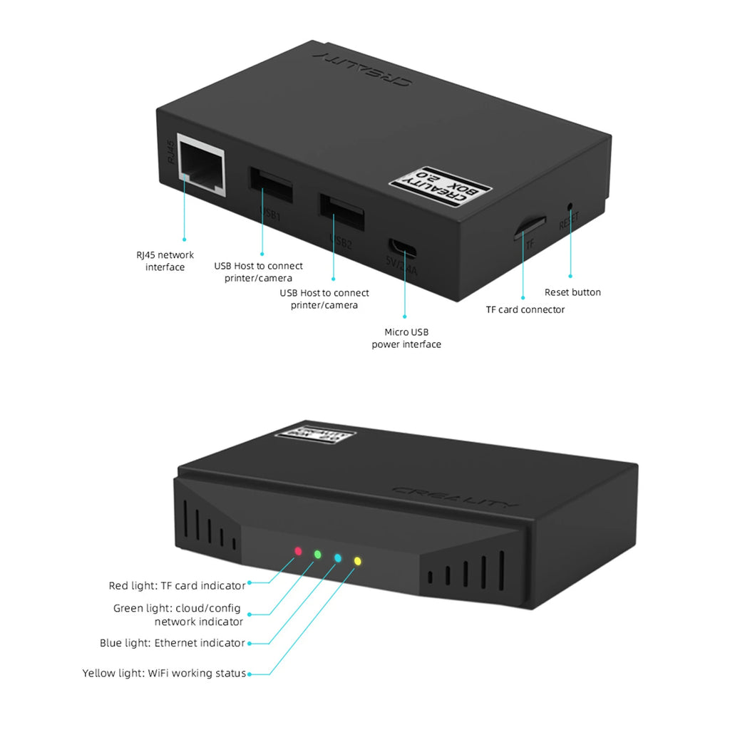 Creality WiFi Box 2.0 for 3D Printer BT Configuration Network Cloud Slice Print/Real-Time Monitor/Remote Control Timelapse Shoot