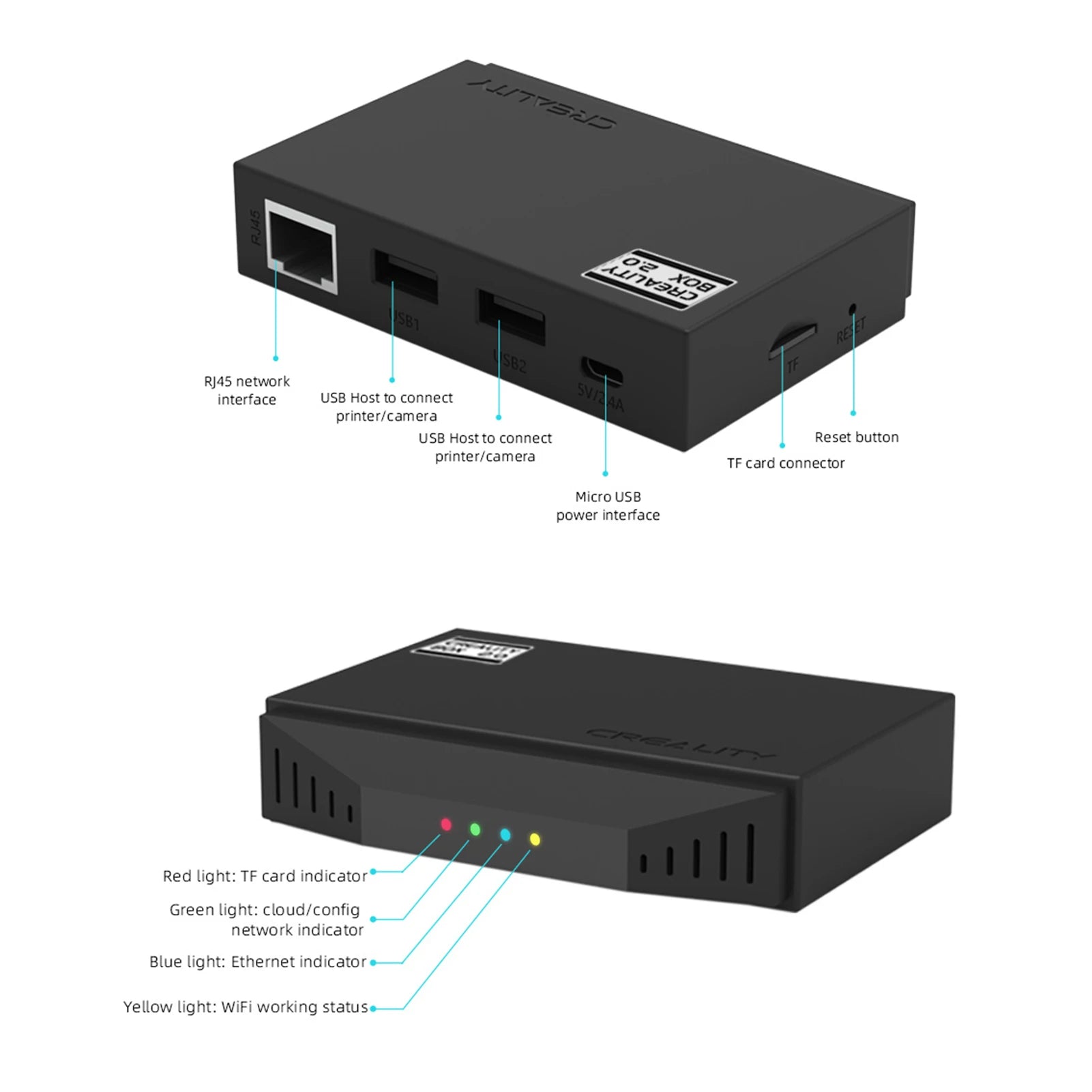 Creality WiFi Box 2.0 for 3D Printer BT Configuration Network Cloud Slice Print/Real-Time Monitor/Remote Control Timelapse Shoot