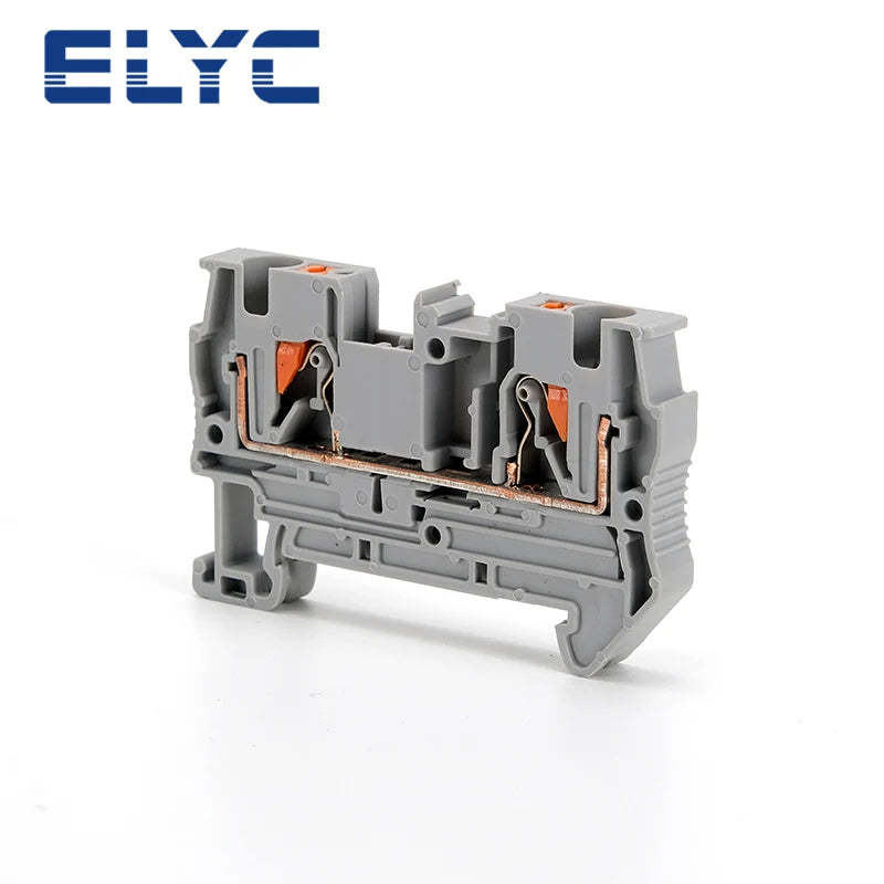 PT4 Push-In Terminal Block Spring Connection Feed-Through Screwless PT-4 Wire Electrical Connector Din Rail Terminals PT 4