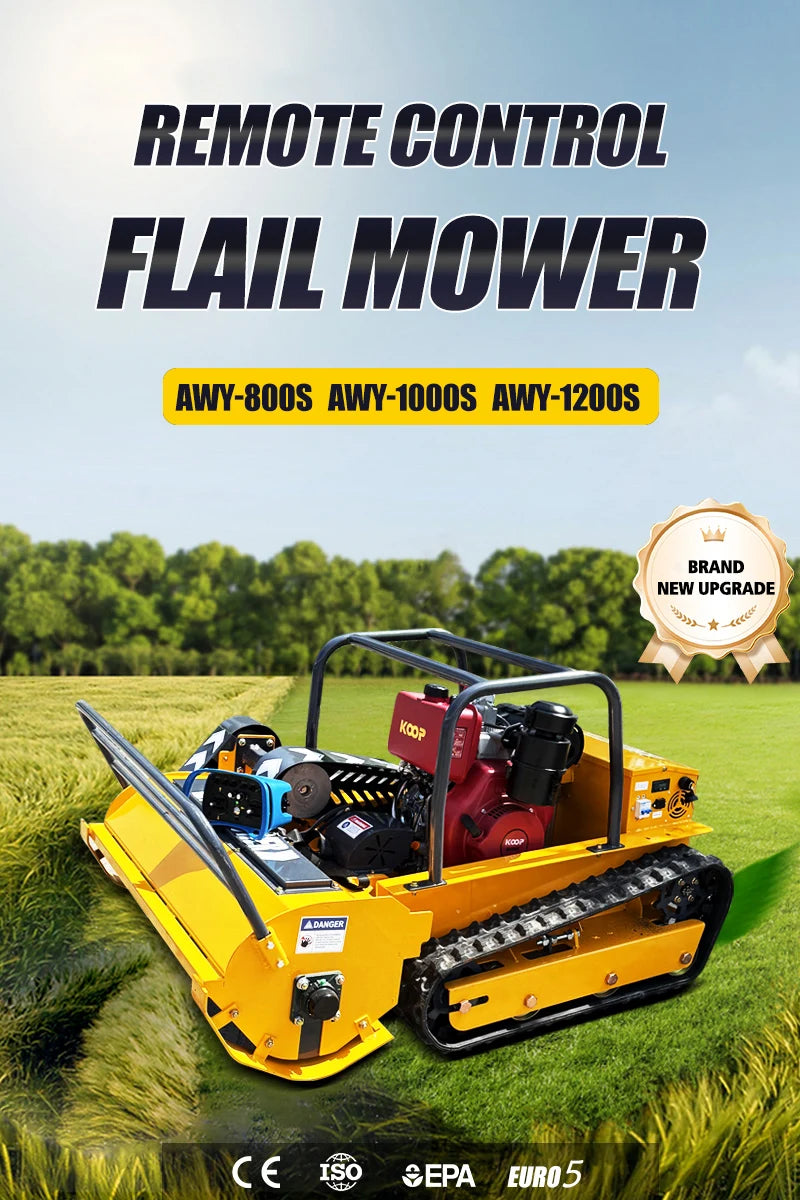 Customized CE EPA Certified Remote Control Grass Cutting Crushing Robot Flail Lawn Mower Self-Propelled for Orchard Farm Lawn