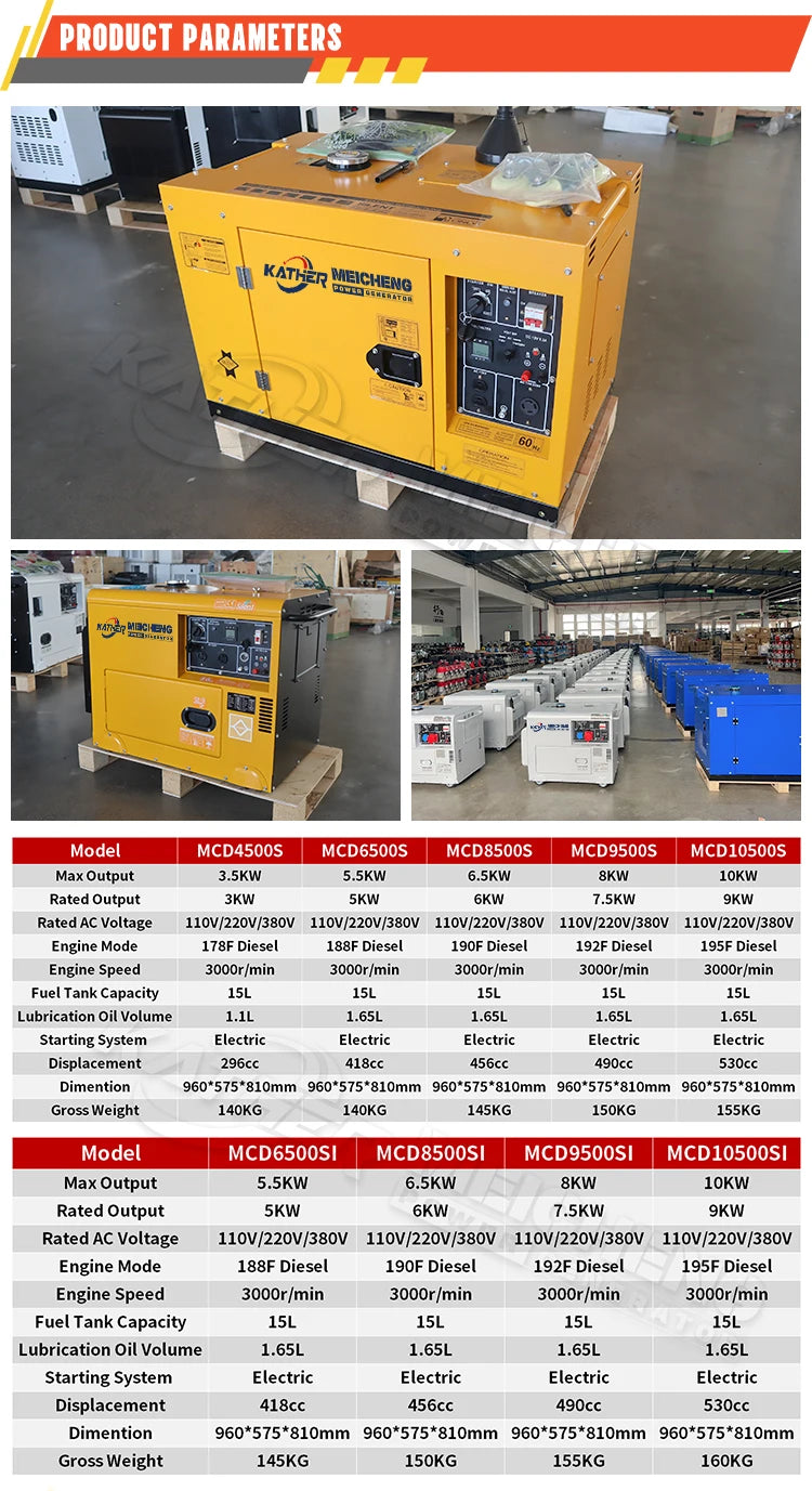 Portable Electrical Generators 10Kw 12Kw 15Kw16kw 20kw 30kw 40kw 45kw Generator Factory Cheap Standby Silent Diesel Genset China